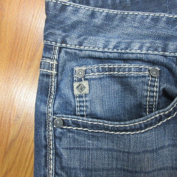 36x32 ROCK & ROLL COWBOY PISTOL/ REGULAR STRAIGHT FIT COTTON JEANS 36W x 32L - Picture 5 of 7